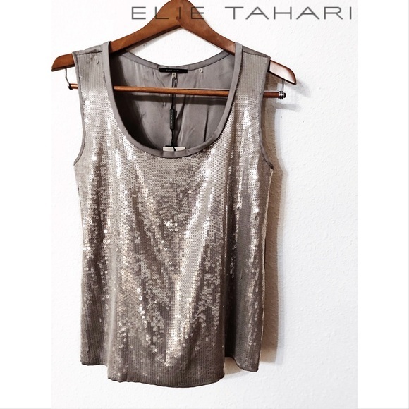 Elie Tahari sequin embellished tank top NWT - Picture 1 of 6